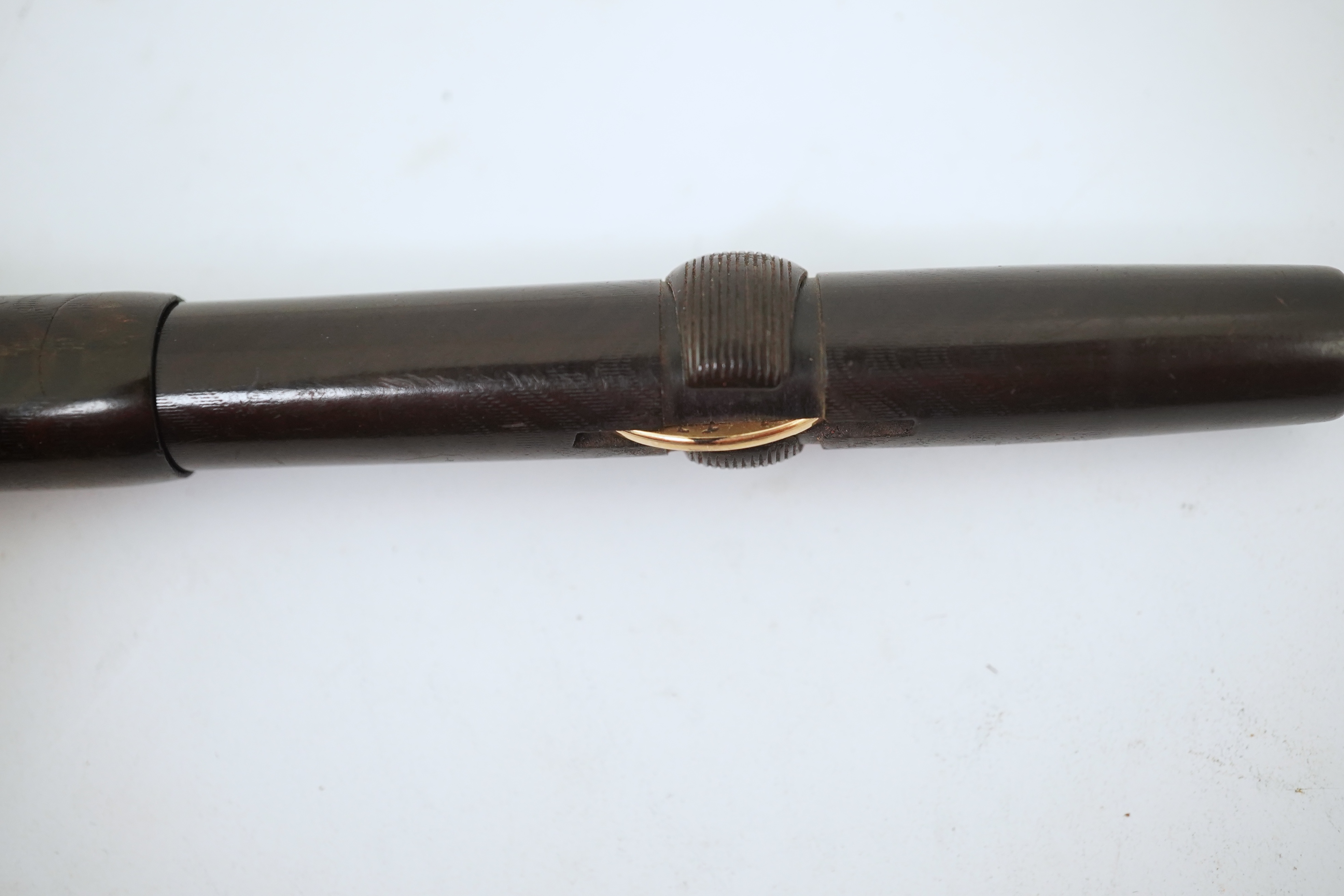 A rare Conklin Crescent hard rubber fountain pen, 18K Conklin 2 nib, cap with clip, patented 1918